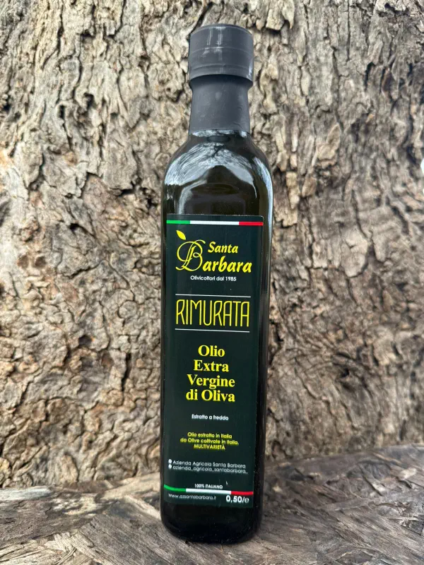 bottiglia 0,50 litri RIMURATA azienda santa barbara olio extra vergine di oliva