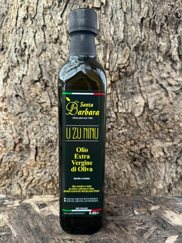 bottiglia 0,50 litri U ZU NINU azienda santa barbara olio extra vergine di oliva